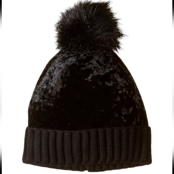 Steve Madden Black Velvet Hat One Size - Picture 1 of 4